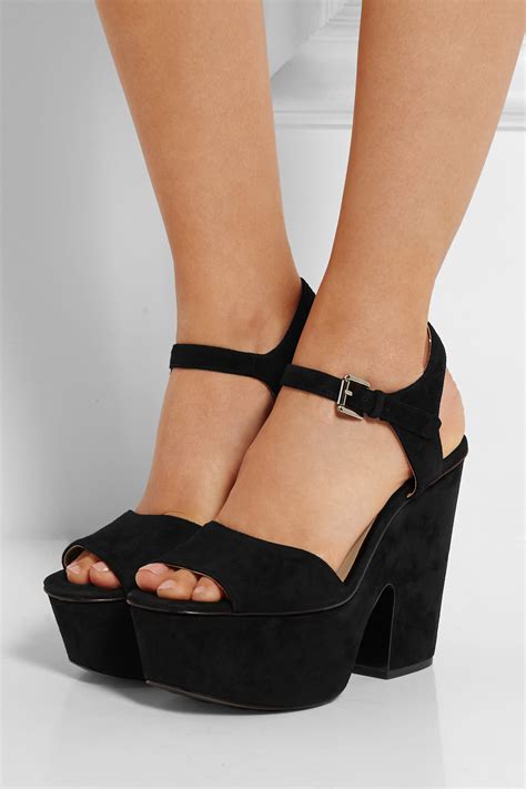 michael kors suede platform sandals.